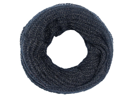 écharpe tube mailles sch-382a noire avec fils d''argent