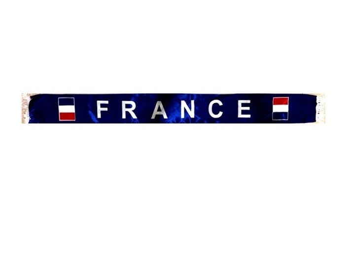 écharpe légère satinée bleu motif france 1.3m