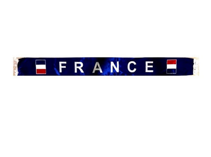 écharpe légère satinée bleu motif france 1.3m