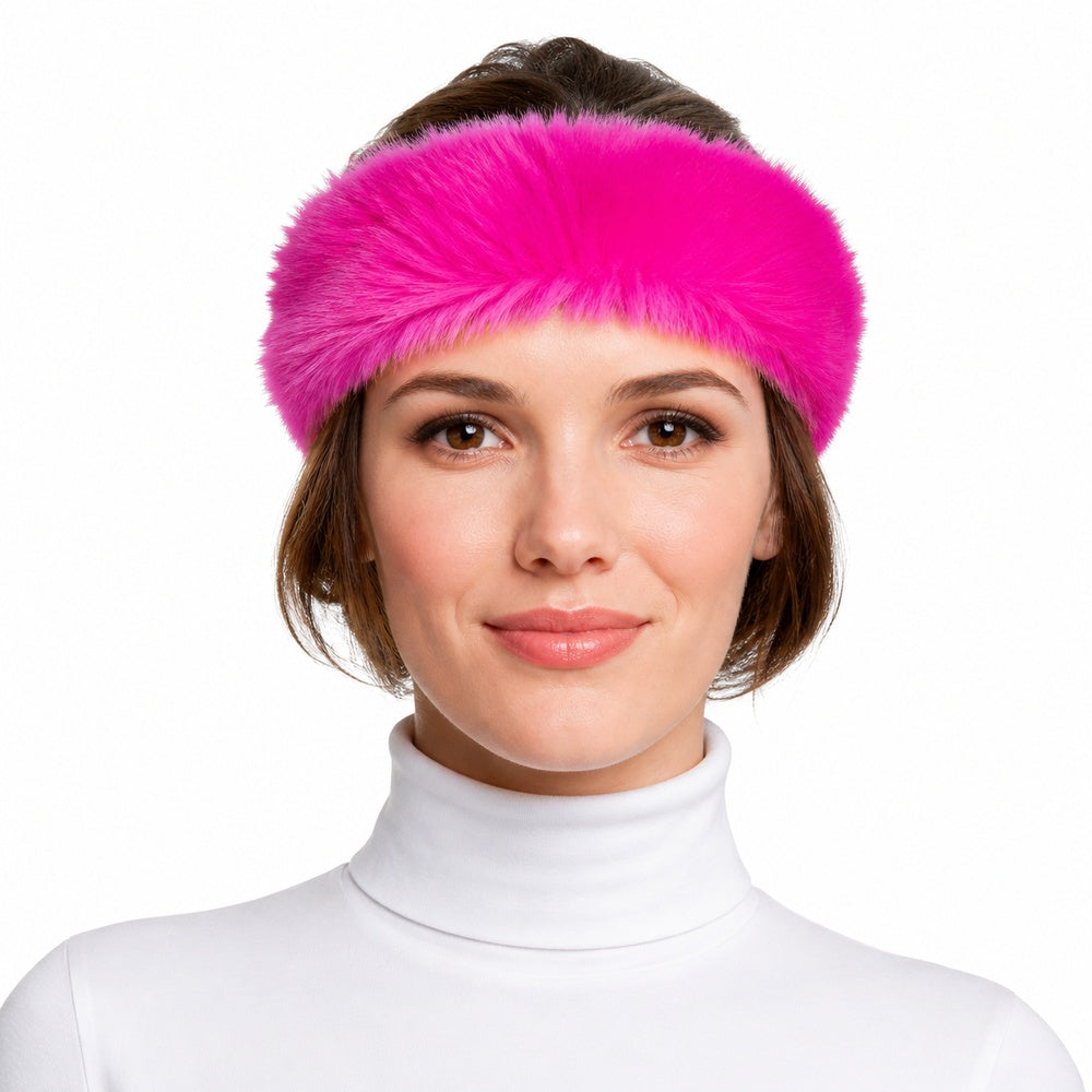BANDEAU FOURRURE ROSE FLUO