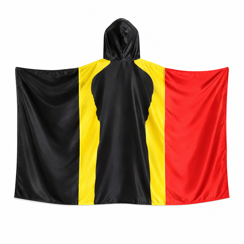 cape poncho drapeau belgique 90x150 cm