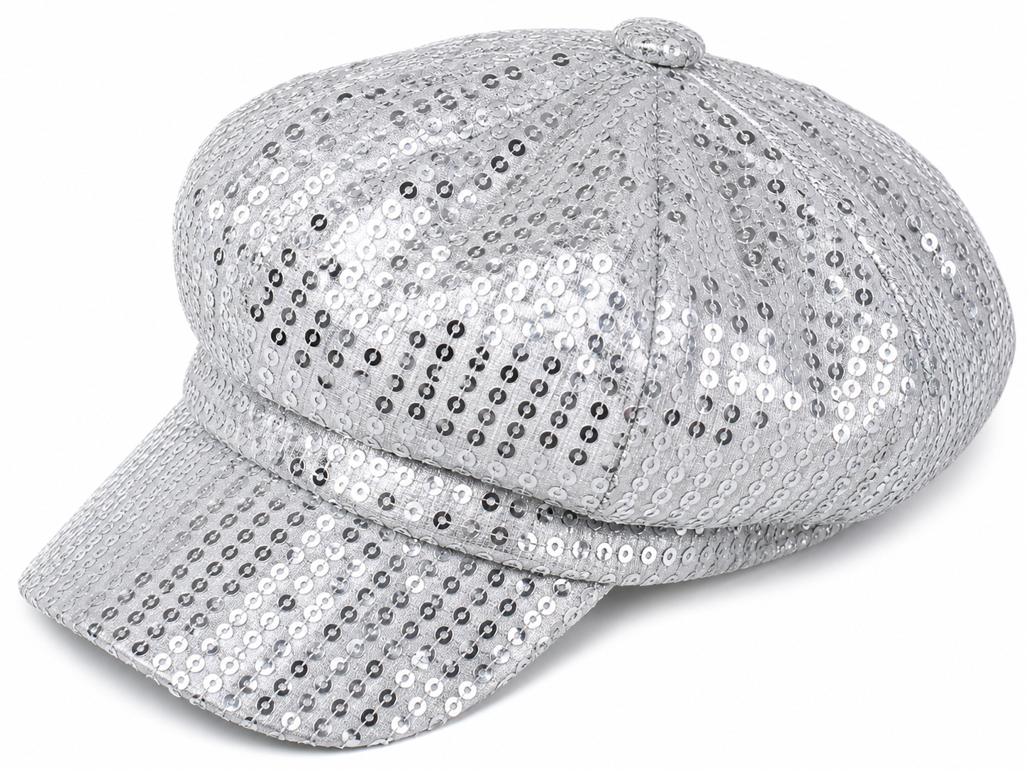 casquette à sequins argent
