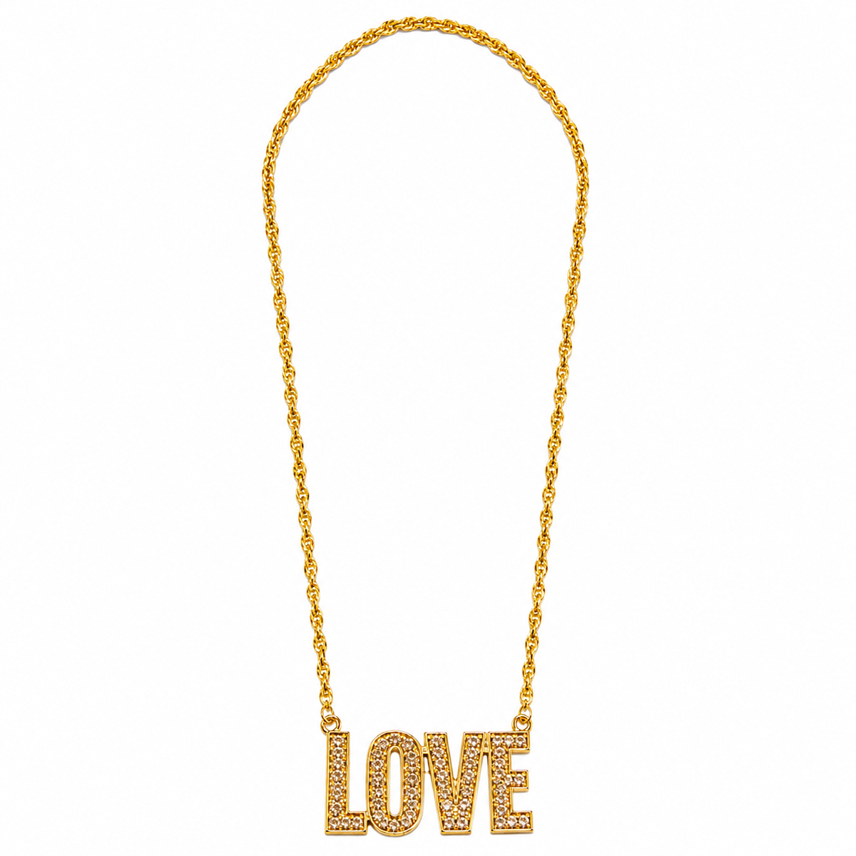 collier métallique doré love