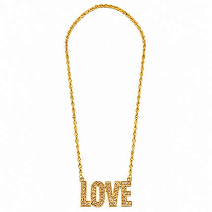 collier métallique doré love