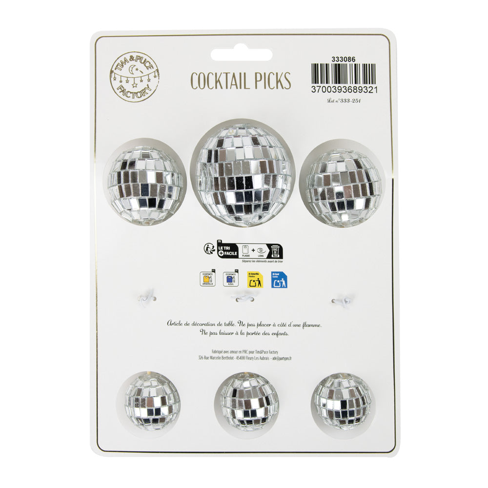 PIC DECO EN BOIS X6 BOULE DISCO