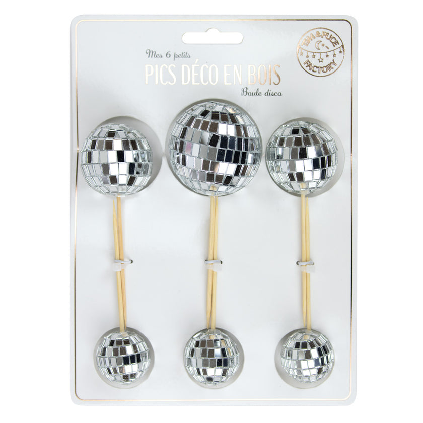 PIC DECO EN BOIS X6 BOULE DISCO