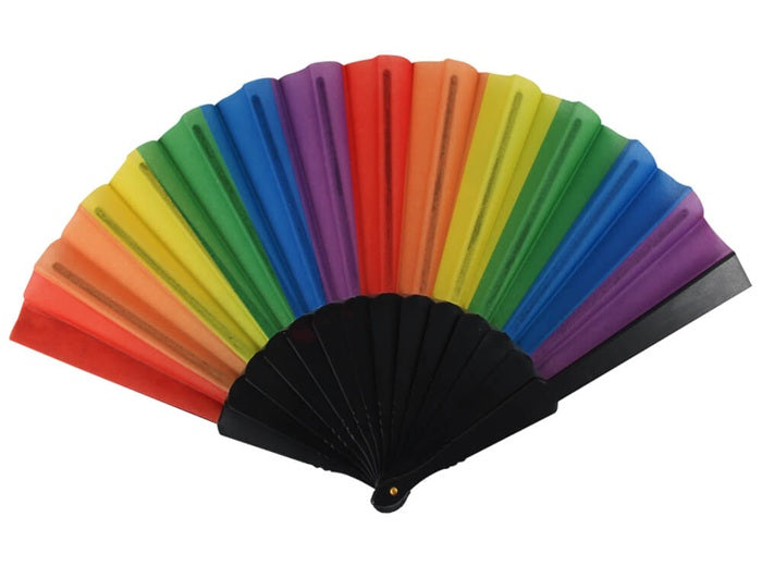 éventail plastique rainbow 23cm
