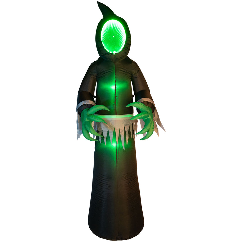 Fantôme spectre géant gonflable de 2,4 m avec éclairage LED vert