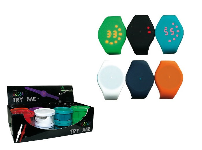 montre silicone tactile led''s fashion mix écran rond