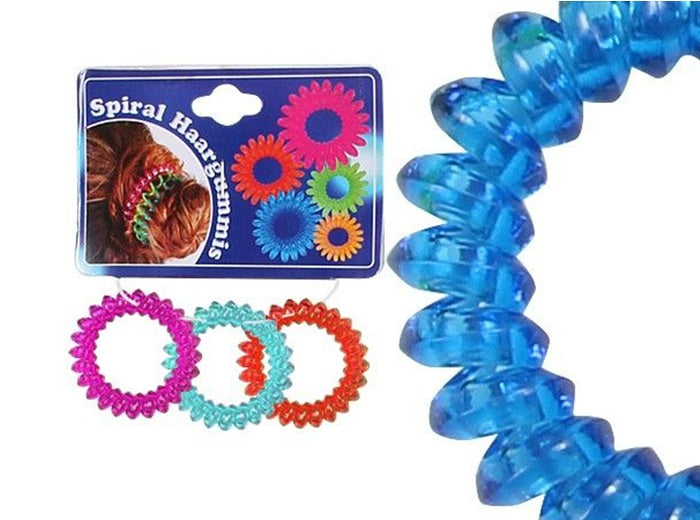 chouchou bracelet spirale élastique transparent color mix2 5cm