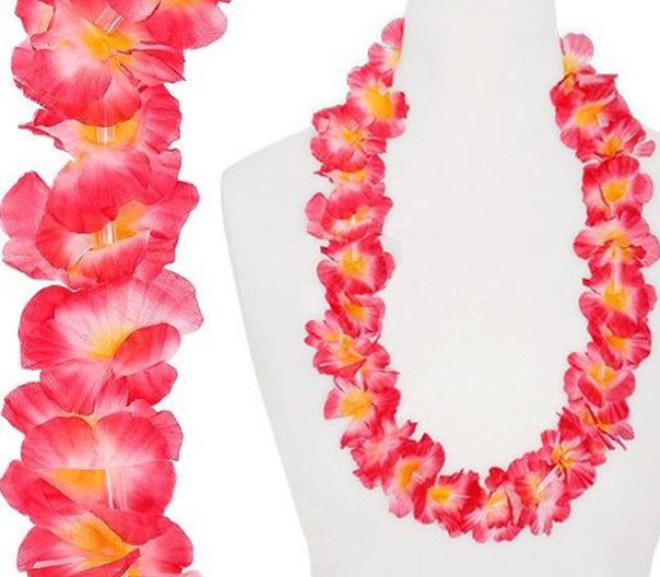 collier de fleurs, tahiti rouge et jaune 60mm