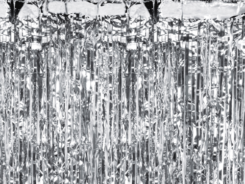 Rideau à Frange Métallique Argent de largeur 100cm et hauteur 200cm