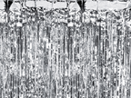 Rideau à Frange Métallique Argent de largeur 100cm et hauteur 200cm