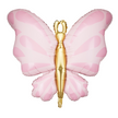 Ballon Aluminium Papillon 69 x 69 cm Rose – Party Deco