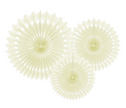 Lot de 3 Rosettes Décoratives 20/25/30 cm Crème