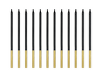 Lot de 12 Bougies Noir de 14cm