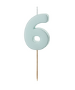 1 Bougie Bleu numéro 6 de 5.5 cm