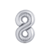 Poche de 2 Ballons Chiffre 8 Argent 16