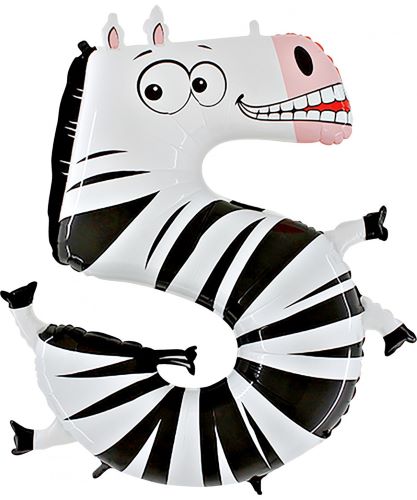 Ballon Alu Chiffre 5 Animaloons 40