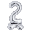 Ballon Chiffre 2 Argent Standing 40