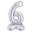 Ballon Chiffre 6 Argent Standing 40