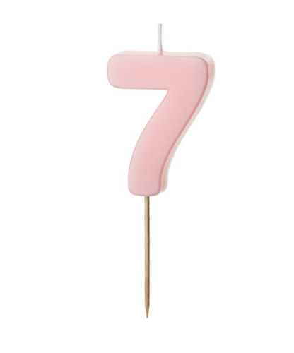 1 Bougie Rose numéro 7 de 5.5 cm