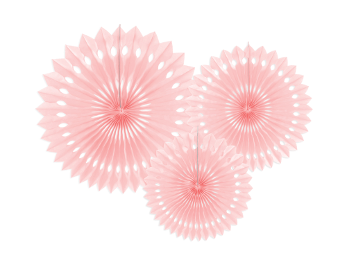 Lot de 3 Rosettes Décoratives 20/25/30 cm Rose