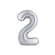 Poche de 2 Ballons Chiffre 2 Argent 16