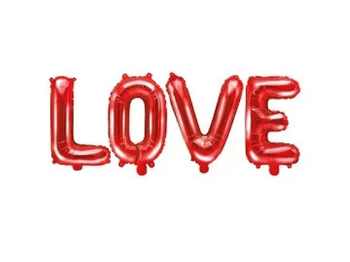 Ballon Alu Mot Love 135 x 35 cm Rouge – Party Deco