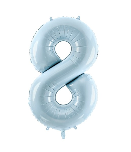 Ballon Chiffre 8 Bleu Ciel 28