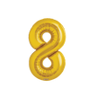 Poche de 2 Ballons Chiffre 8 Or 16