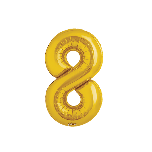 Poche de 2 Ballons Chiffre 8 Or 16