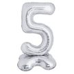 Ballon Chiffre 5 Argent Standing 40