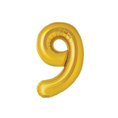 Poche de 2 Ballons Chiffre 9 Or 16