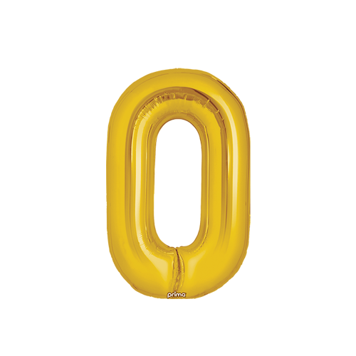 Poche de 2 Ballons Chiffre 0 Or 16