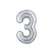 Poche de 2 Ballons Chiffre 3 Argent 16