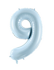 Ballon Chiffre 9 Bleu Ciel 28