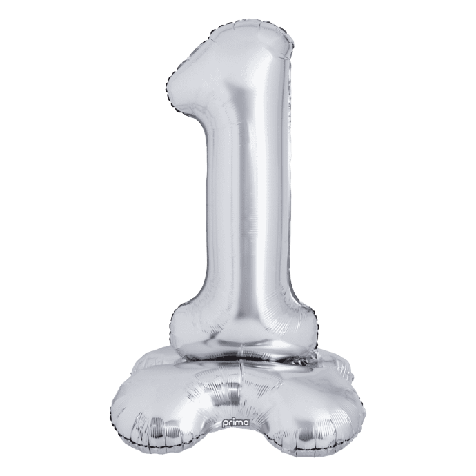 Ballon Chiffre 1 Argent Standing 40