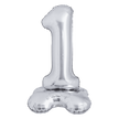 Ballon Chiffre 1 Argent Standing 40