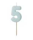 1 Bougie Bleu numéro 5 de 5.5 cm