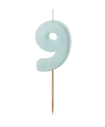 1 Bougie Bleu numéro 9 de 5.5 cm