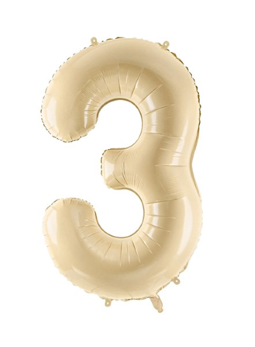 Ballon Chiffre 3 Beige 28