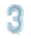 Ballon Chiffre 3 Bleu Ciel 28