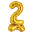 Ballon Chiffre 2 Doré Standing 40