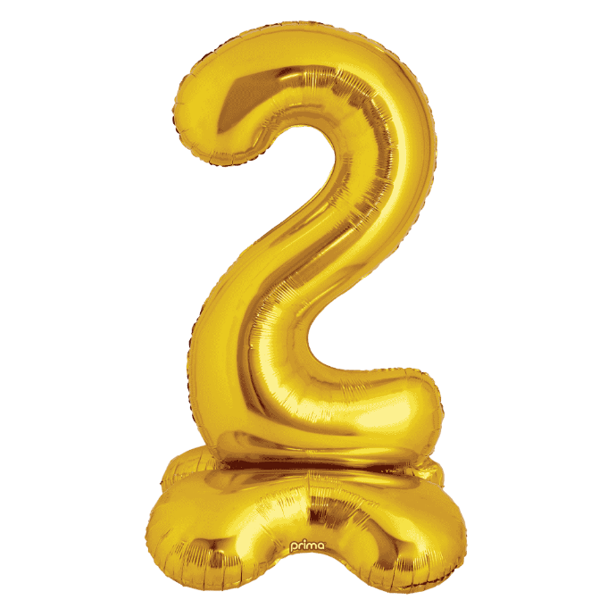 Ballon Chiffre 2 Doré Standing 40