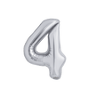 Poche de 2 Ballons Chiffre 4 Argent 16