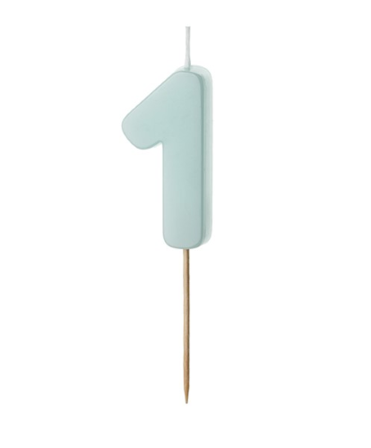 1 Bougie Bleu numéro 1 de 5.5 cm