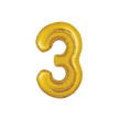 Poche de 2 Ballons Chiffre 3 Or 16