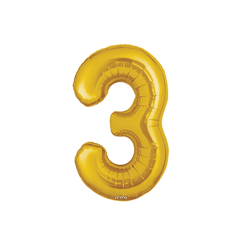 Poche de 2 Ballons Chiffre 3 Or 16
