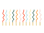 Lot De 12 Bougies spirales couleurs assorties de 14cm